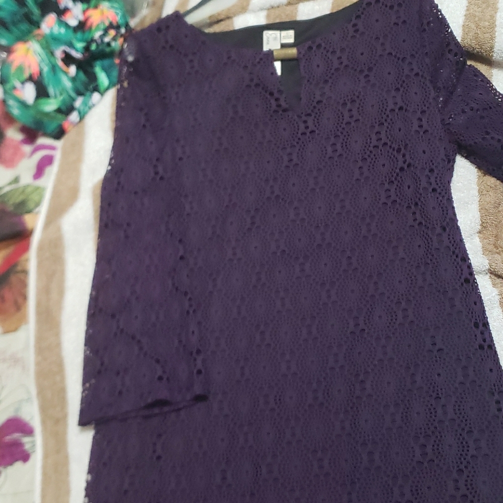 Purple Quarter Sleeve dress